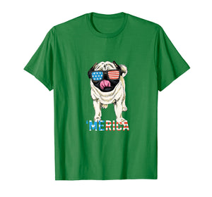 Funny shirts V-neck Tank top Hoodie sweatshirt usa uk au ca gifts for 4th July Shirt Gift Men Women Kids Merica Pug USA Flag Tee 216602