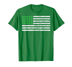 Funny shirts V-neck Tank top Hoodie sweatshirt usa uk au ca gifts for St Patricks Day Flag Shirt, USA Flag with Irish Shamrock Tee 2033740