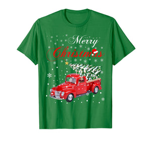 Funny shirts V-neck Tank top Hoodie sweatshirt usa uk au ca gifts for Red Truck Merry Christmas Tree Vintage Red Pickup Truck Tee 1334011
