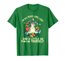 Load image into Gallery viewer, Funny shirts V-neck Tank top Hoodie sweatshirt usa uk au ca gifts for Unicorn Yoga I'm All Peace Love Light F+-ck Yourself T Shirt 2011135
