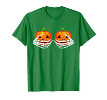 Load image into Gallery viewer, Skeleton Hands On Chest Pumpkin Boobs - Halloween costumes T-Shirt
