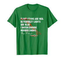 Load image into Gallery viewer, Blood stains are red. ultraviolet lights are blue i watch T-Shirt-1896915
