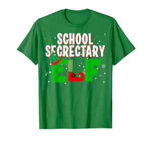 School Secretary Elf Funny Christmas Matching Group Gifts T-Shirt