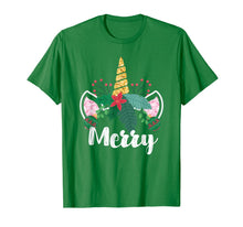 Load image into Gallery viewer, Unicorn Christmas Holly Merry Cute Gift for Girls Women T-Shirt
