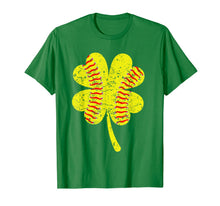 Load image into Gallery viewer, Distressed Shamrock Softball St Patrick's Day Girls Women TShirt517306

