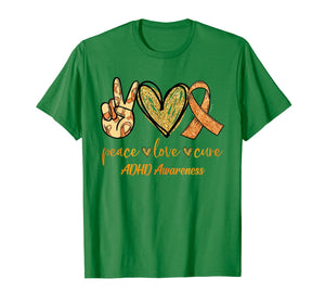 Peace Love Cure Ribbon ADHD Awareness Gifts TShirt857843