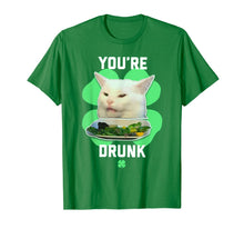 Load image into Gallery viewer, You&#39;re Drunk Confused Cat Meme St Patrick&#39;s Day Smudge TShirt685930

