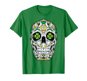 Sugar Skull St Patricks Day Of The Dead Women Shamrock Gifts TShirt96547