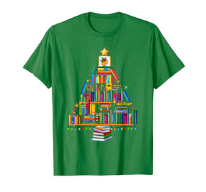 Merry Christmas Library Tree Gift For Book Lover Librarian T-Shirt
