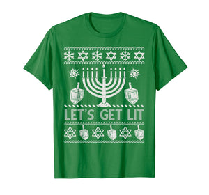 Funny shirts V-neck Tank top Hoodie sweatshirt usa uk au ca gifts for Hanukkah Shirt For Women Kids Men Let's Get Lit Gift Jewish T-Shirt 379996