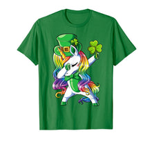 Load image into Gallery viewer, St Patricks Day Girls Dabbing Unicorn Leprechaun Lepricorn TShirt46860
