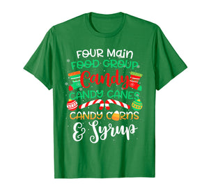 Four Main Food Groups Elf Buddy Christmas Pajama Xmas Gifts T-Shirt-3112313