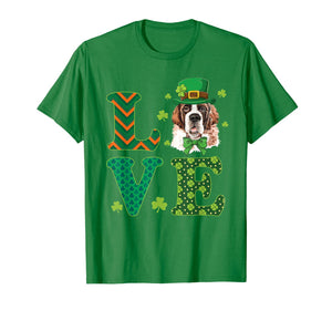 Cute Love Saint Bernard St. Patricks Day Dog Dad Mom Gift T-Shirt-990855