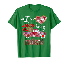 Load image into Gallery viewer, I Love Being Mimi Red Plaid Truck Hearts Valentine&#39;s Day T-Shirt-1086487
