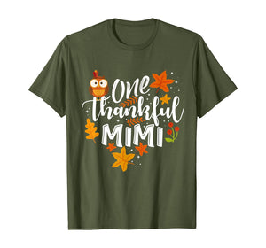One Thankful Mimi Funny Fall Thanksgiving Autumn Womens Gift T-Shirt