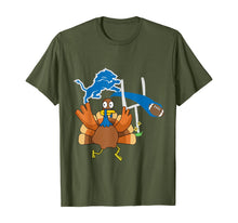 Load image into Gallery viewer, Thanksgiving Turkey Goal Posts Football Detroit-Lion T-Shirt

