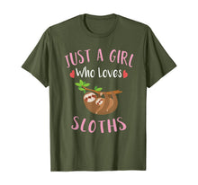 Load image into Gallery viewer, Funny shirts V-neck Tank top Hoodie sweatshirt usa uk au ca gifts for Cute Sloth Graphic T-Shirt Gift Just a Girl Who Loves Sloths T-Shirt 51542
