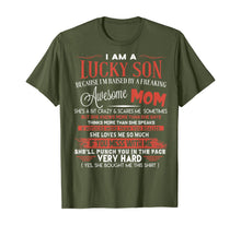 Load image into Gallery viewer, Funny shirts V-neck Tank top Hoodie sweatshirt usa uk au ca gifts for I Am A Lucky Son I&#39;m Raised By A Freaking Awesome Mom Funny T-Shirt 148243

