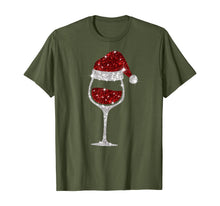 Load image into Gallery viewer, Wine Glasses Santa Hat Christmas Wine Lover T-Shirt
