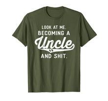 Load image into Gallery viewer, Mens Look At Me Becoming A Uncle Funny New Uncle Announcement T-Shirt-2119171
