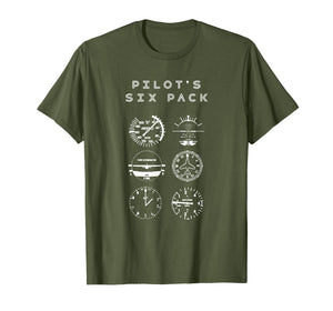 Pilot's Six Pack Funny Flying Gift T-Shirt