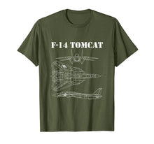 Load image into Gallery viewer, Vintage White F14 Tomcat Airplane Schematic F-14 Jet T-Shirt-1167957
