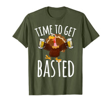 Load image into Gallery viewer, Time To Get Basted Funny Beer Thanksgiving Turkey T Shirt 189146
