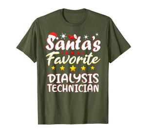 Funny shirts V-neck Tank top Hoodie sweatshirt usa uk au ca gifts for Santa's Favorite Dialysis Technician Christmas Xmas gift T-Shirt 1328547
