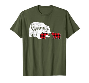 Funny shirts V-neck Tank top Hoodie sweatshirt usa uk au ca gifts for Red Plaid Granny Bear Two Cubs Matching Buffalo Pajama Xmas T-Shirt 1361937