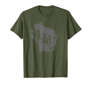 Proud Wisconsin Deer Hunter State Map Outline T-Shirt