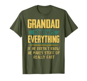 Funny Family Christmas Gifts Grandad Knows Everything T-Shirt-1672681