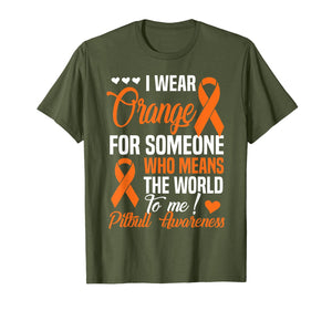 Orange For Someone Who Means World To Me - Pitbull Awareness T-Shirt