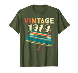 Vintage 1969 Music Cassette 50th Birthday Gifts 50 Years Old T-Shirt 132987