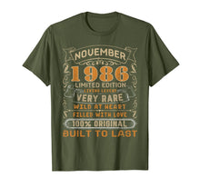 Load image into Gallery viewer, November 1986 Shirt 33 Years Old 33rd Birthday Gift Him Her T-Shirt
