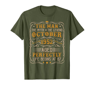 October 1952 Man Myth Legend Retro 67th Bday Gift 67 Yrs Old T-Shirt