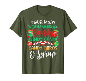 Four Main Food Groups Elf Buddy Christmas Pajama Xmas Gifts T-Shirt-3112313