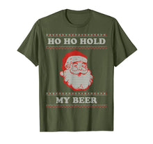 Load image into Gallery viewer, Funny shirts V-neck Tank top Hoodie sweatshirt usa uk au ca gifts for Ugly Christmas Santa, Ho Ho Hold My Beer T-Shirt 103095
