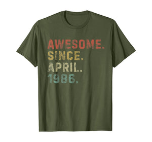 Awesome Since April 1986 34th Birthday Gifts 34 Years Old TShirt339540