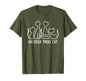 Funny shirts V-neck Tank top Hoodie sweatshirt usa uk au ca gifts for Un Deux Trois Cat T Shirt Funny Cute French Kitty Gift Women 1127334