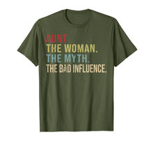Load image into Gallery viewer, Vintage Aunt The Woman The Myth The Bad Influence T-Shirt
