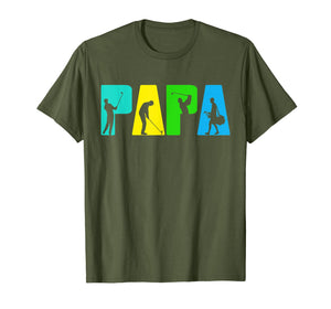 Retro Golfing Papa Tee Shirt. Golf Gifts For Fathers Day
