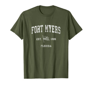 Funny shirts V-neck Tank top Hoodie sweatshirt usa uk au ca gifts for Fort Myers Florida FL T-Shirt Vintage US Flag Sports Tee 1032340