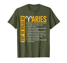 Load image into Gallery viewer, Birthday Gifts - Top 10 Rules Of Aries Zodiac T-Shirt
