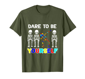Sleketon Dabbing Autism Awareness Dare To Be Yourself Tshirt