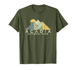 Retro Acadia National Park T-Shirt Distressed Hiking Tee
