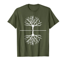 Load image into Gallery viewer, Tree and Roots T Shirt - Camping Outdoors Nature Reflection
