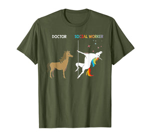 Funny shirts V-neck Tank top Hoodie sweatshirt usa uk au ca gifts for Doctor Social Worker Unicorn Dancing Pole Tshirt 1141746