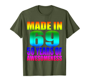 Funny shirts V-neck Tank top Hoodie sweatshirt usa uk au ca gifts for Made in 69 50 years of Awesomeness Watercolor T-Shirt 2685041