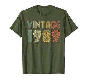 Retro Vintage 1989 TShirt 30th Birthday Gifts 30 Years Old