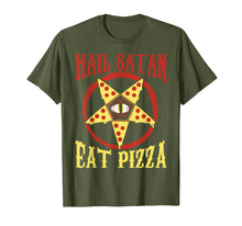 Load image into Gallery viewer, Funny shirts V-neck Tank top Hoodie sweatshirt usa uk au ca gifts for Hail Satan, Eat Pizza Funny Satanic Occult Pizza Tee 1969869
